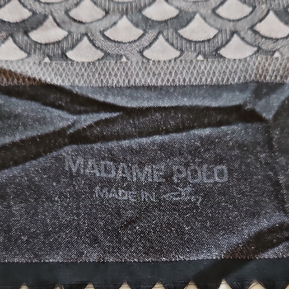 Madam Polo Chic Black and Gray Scarf